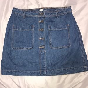 Button up denim skirt